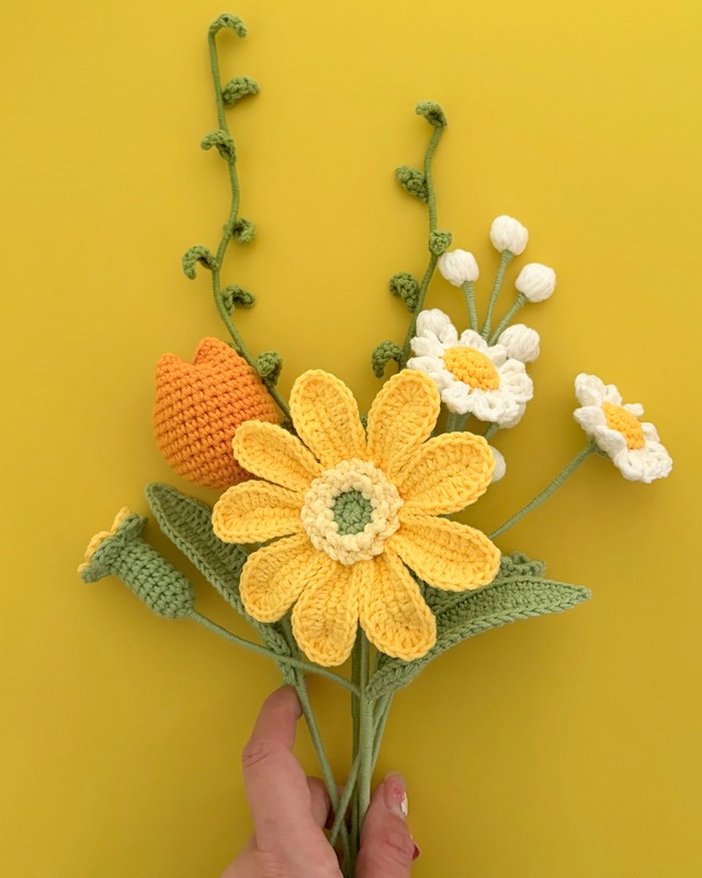 Sun Burst｜Zinnia×Tulip×Daisy｜5本セット