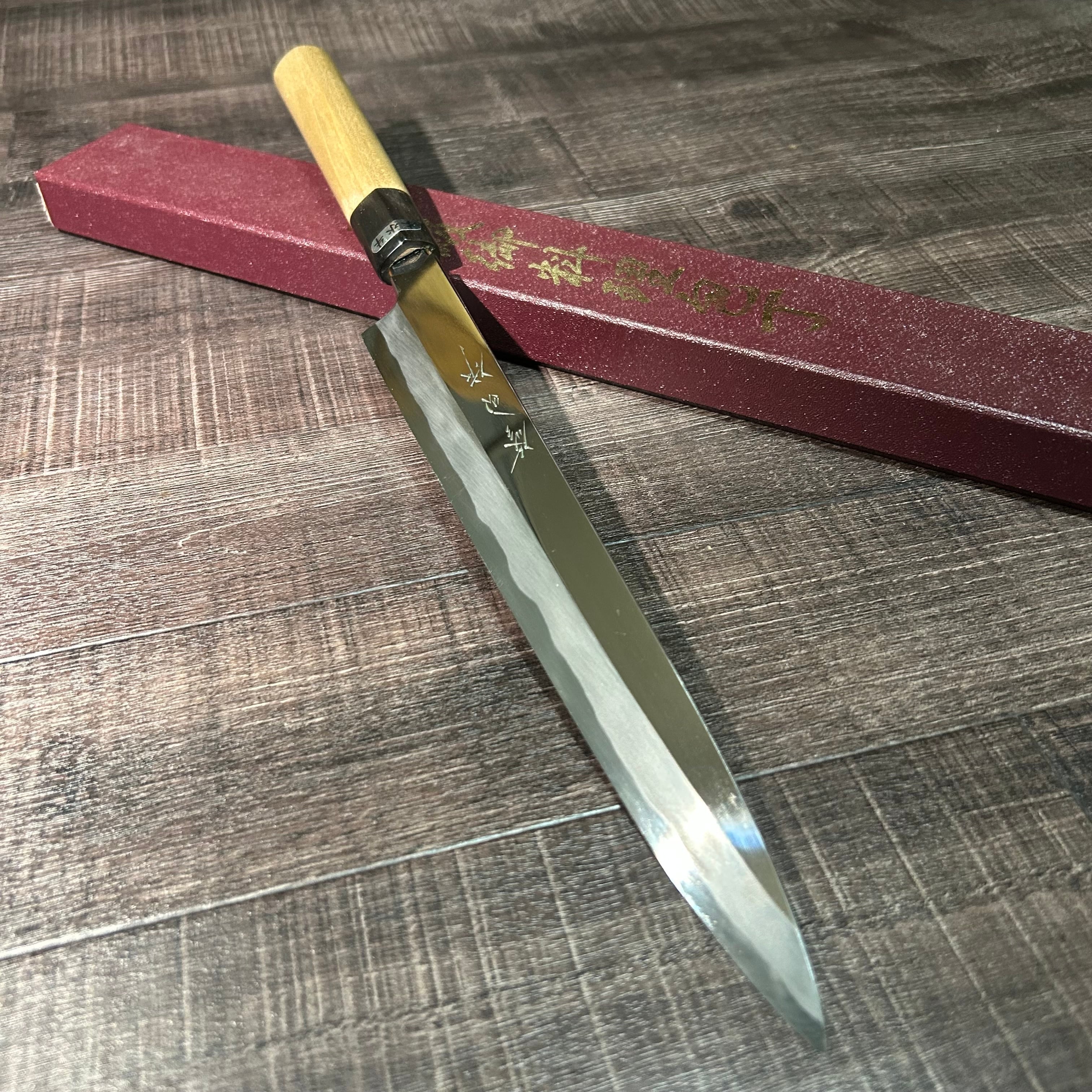 "Shuji Toyama" Yanagiba Mirror finish 260mm blue2steel Buffalo Horn Handle