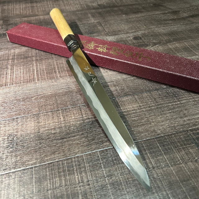 "Shuji Toyama" Yanagiba Mirror finish 260mm blue2steel Buffalo Horn Handle