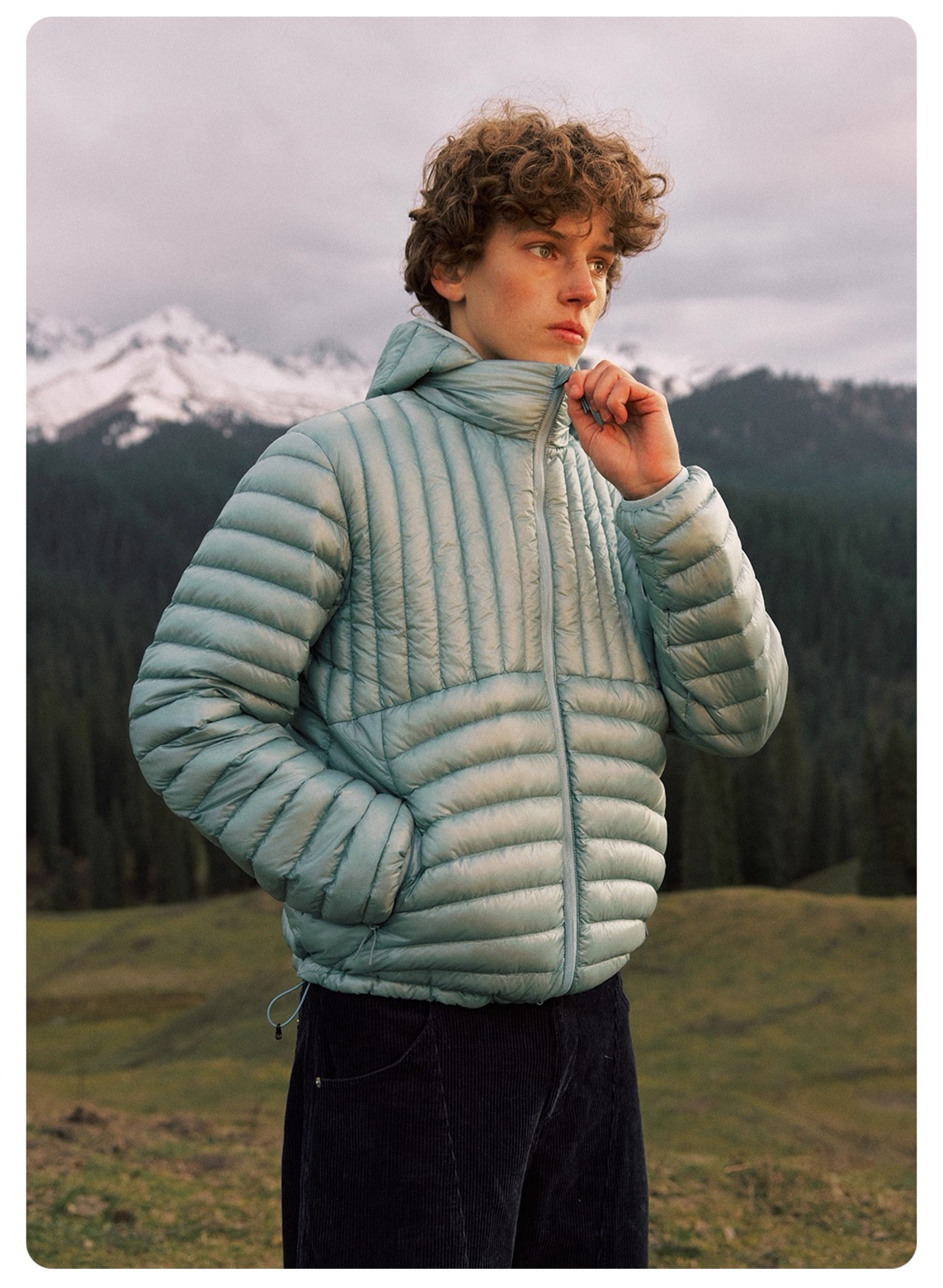 NORYBRAND Detachable Rib Down Jacket