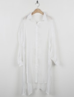 【23ss・再販】Side-button Silky Long Shirts_3colors