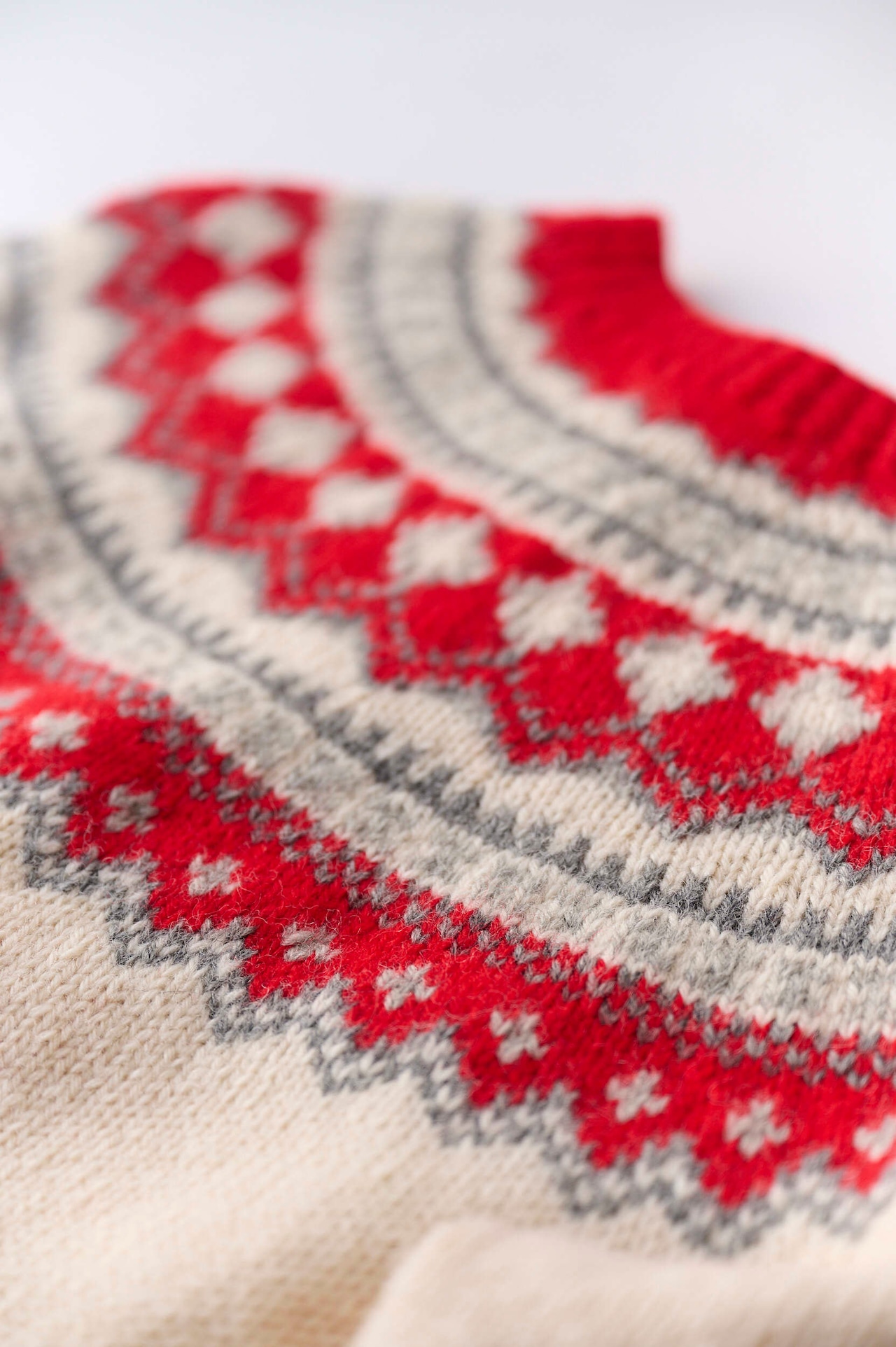 Christmas red Nordic knit cardigan