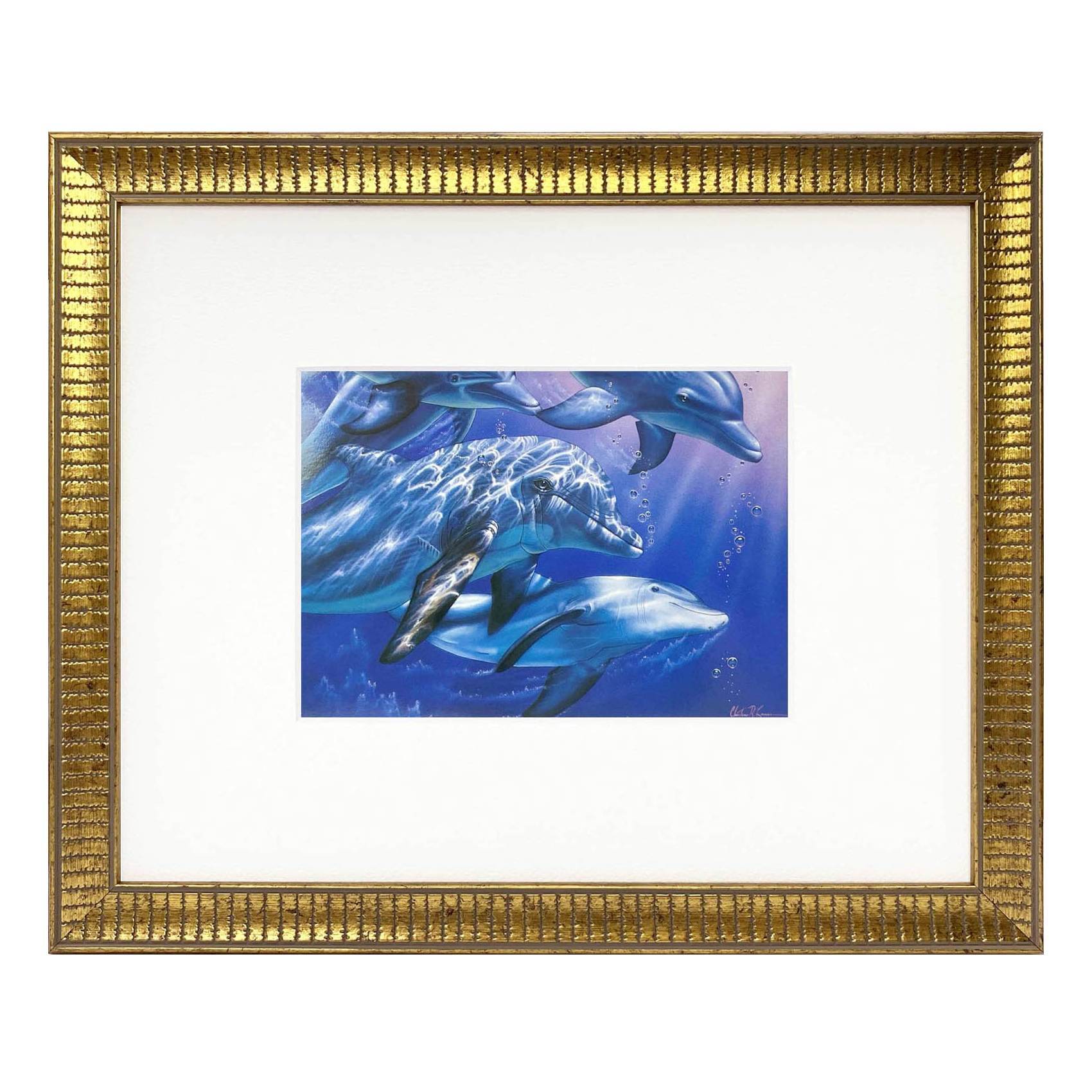 ラッセン ミニアート「ドルフィン エンバイロメント」額縁 2種展開 絵画 インテリア雑貨 ラッセンポスター マリンアート