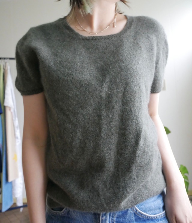 Neiman Marcus Cashmere Short Sleeve Knit