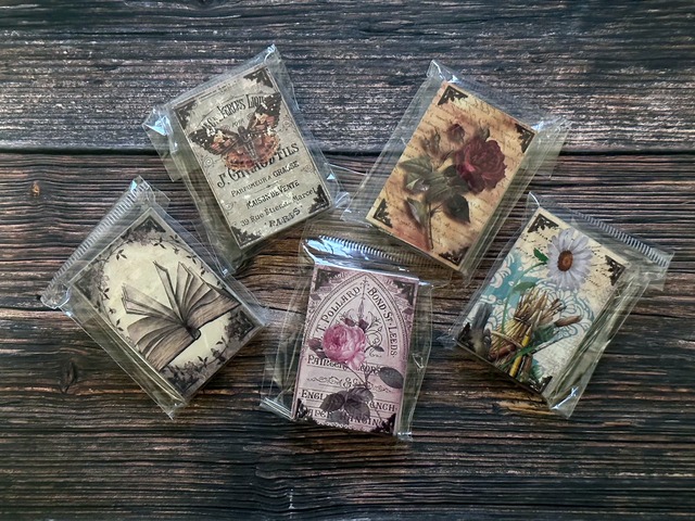 ヴィンテージ風ミニ素材紙本　60枚入り　清风与花香シリーズ【言己】[YJ-2p]