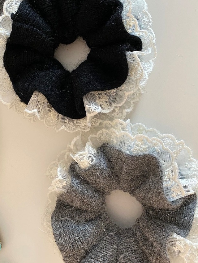 《即納》lace trim cozy chouchou
