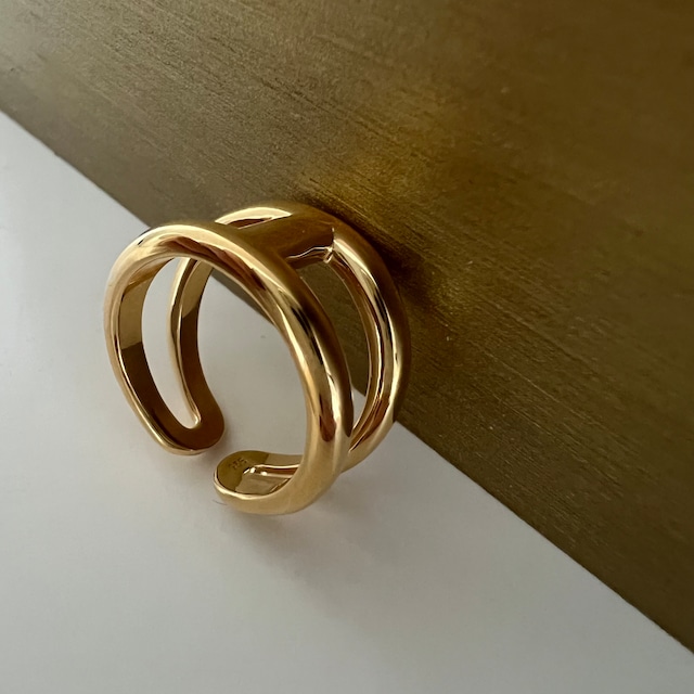 S925 H gold ring (R203)