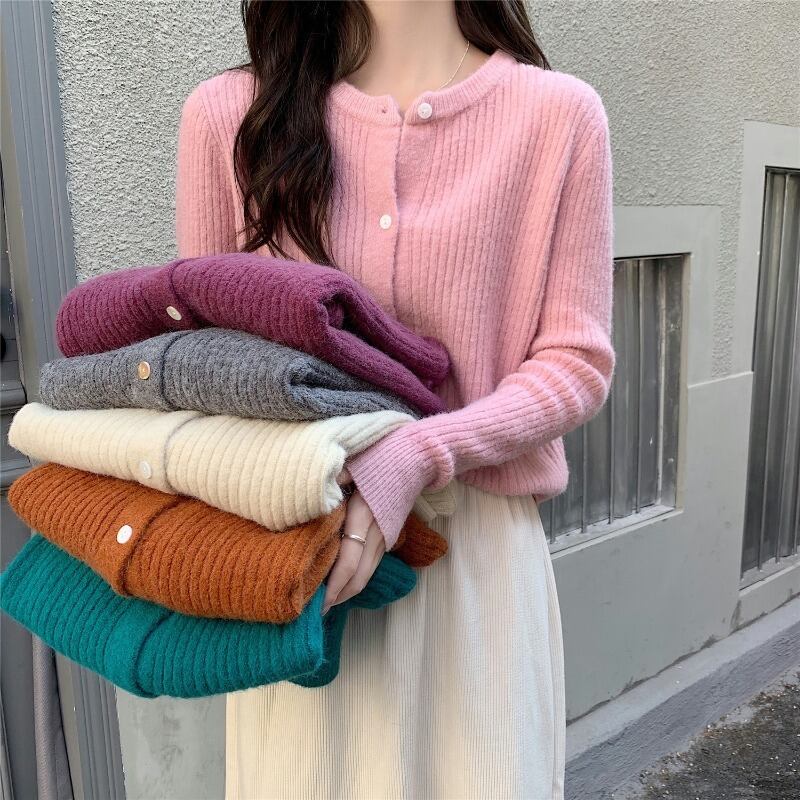 ルーズカラーニットカーディガンオータムベルベットセーター ジャケット 秋物 ピュア YY-ファッション23714080041