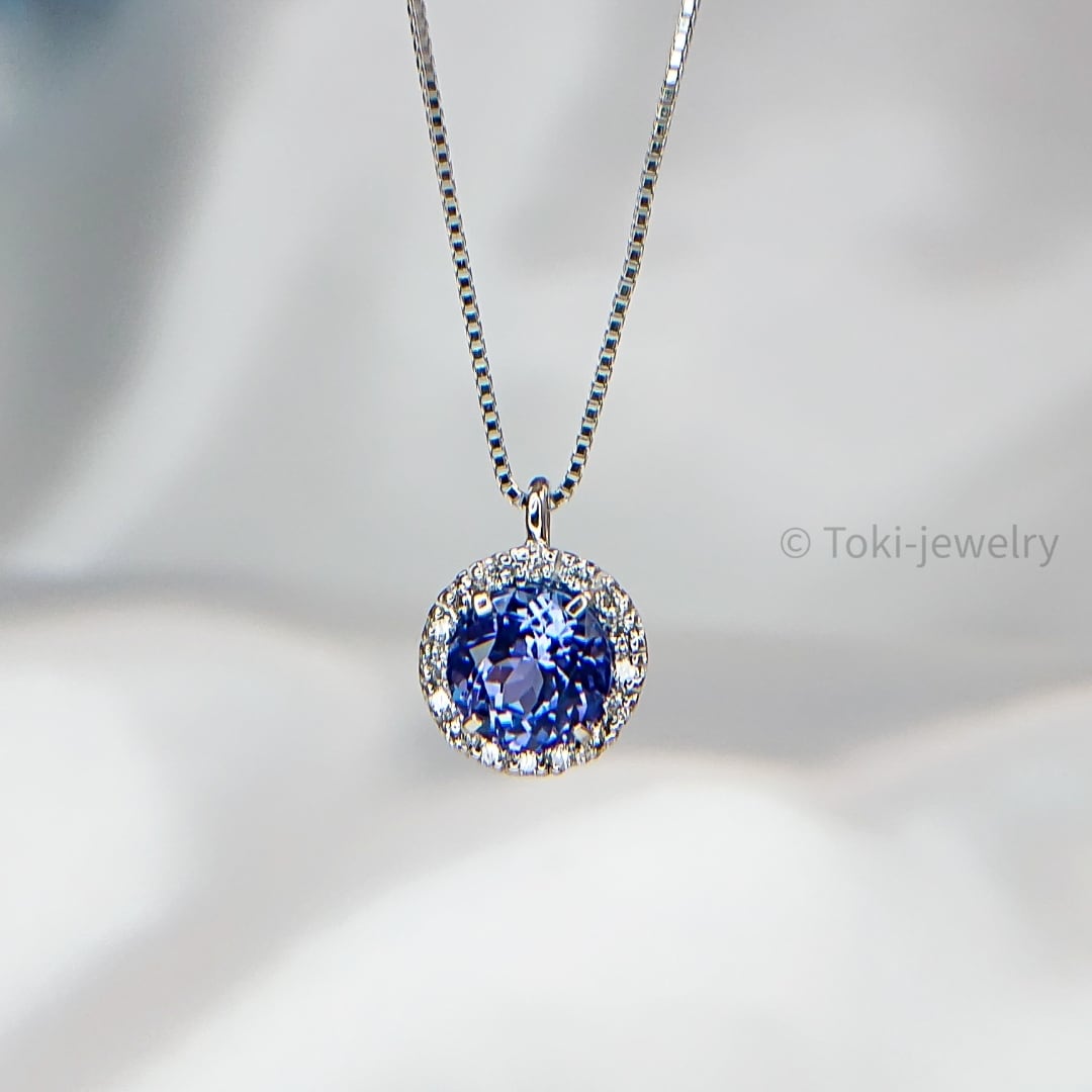 K18WG タンザナイト/ダイヤモンド ネックレス 1ctアップ | toki-jewelry