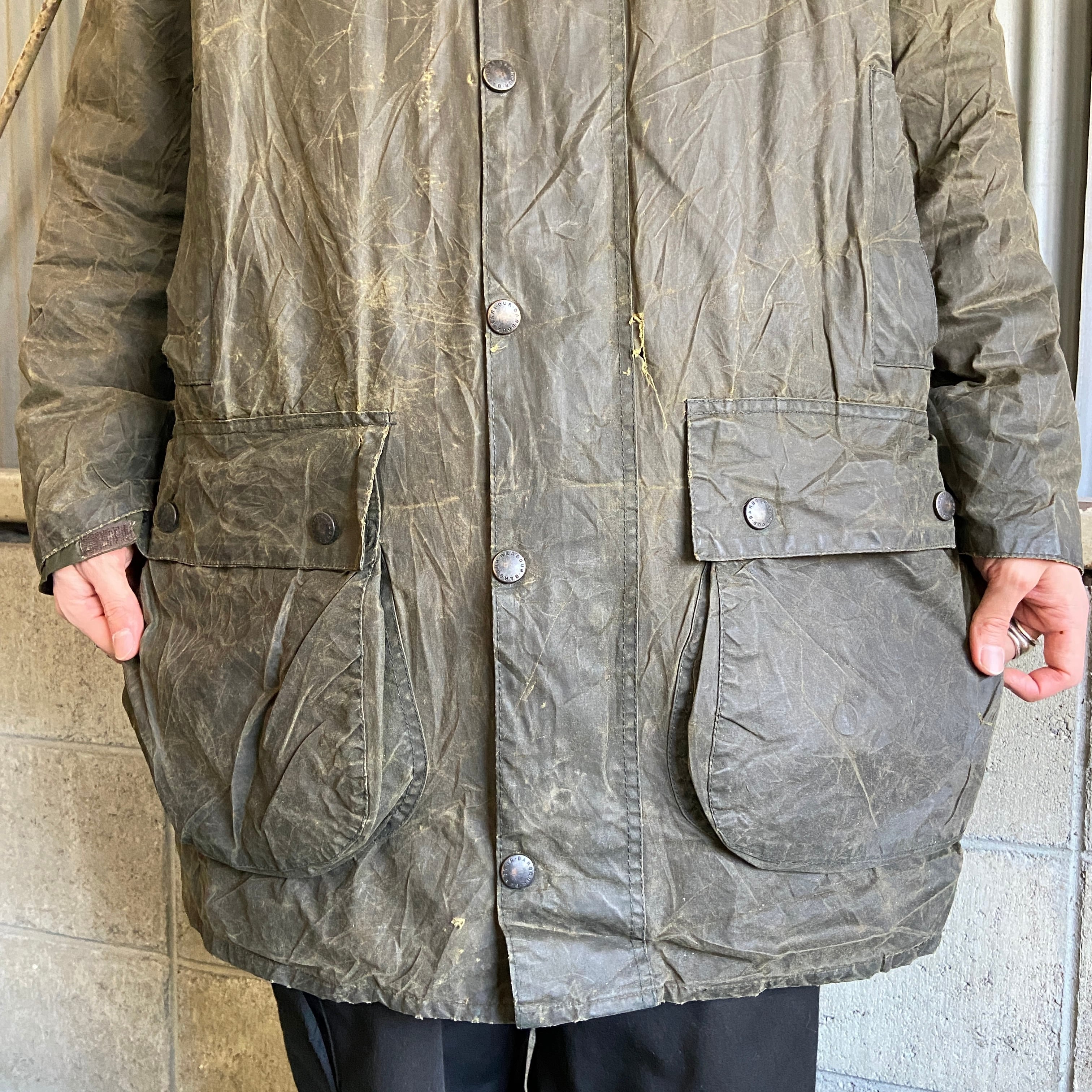 Barbour BORDER 90s オイルドコットンジャケット