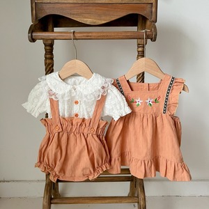 【BABY】エレガントレースブラウス、ロンパース、ワンピース
