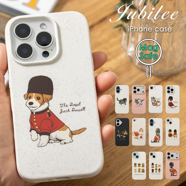 犬 猫 英国モチーフ MagSafe対応 PBAT 生分解性 iPhone エコスマホケース