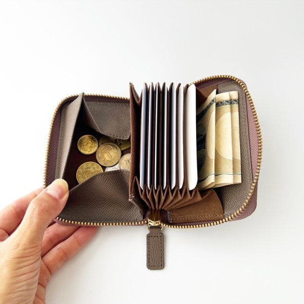 【日本製×日本レザー】ボントーノレザー ベローズラウンド財布 6700