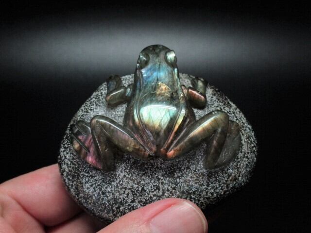 【送料無料】【高品質】ラブラドライトカエル　no.2