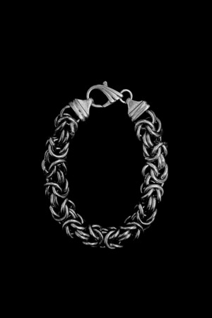 70's "Italian Vintage Jewelry" Silver 925 Byzantine Chain Bracelet