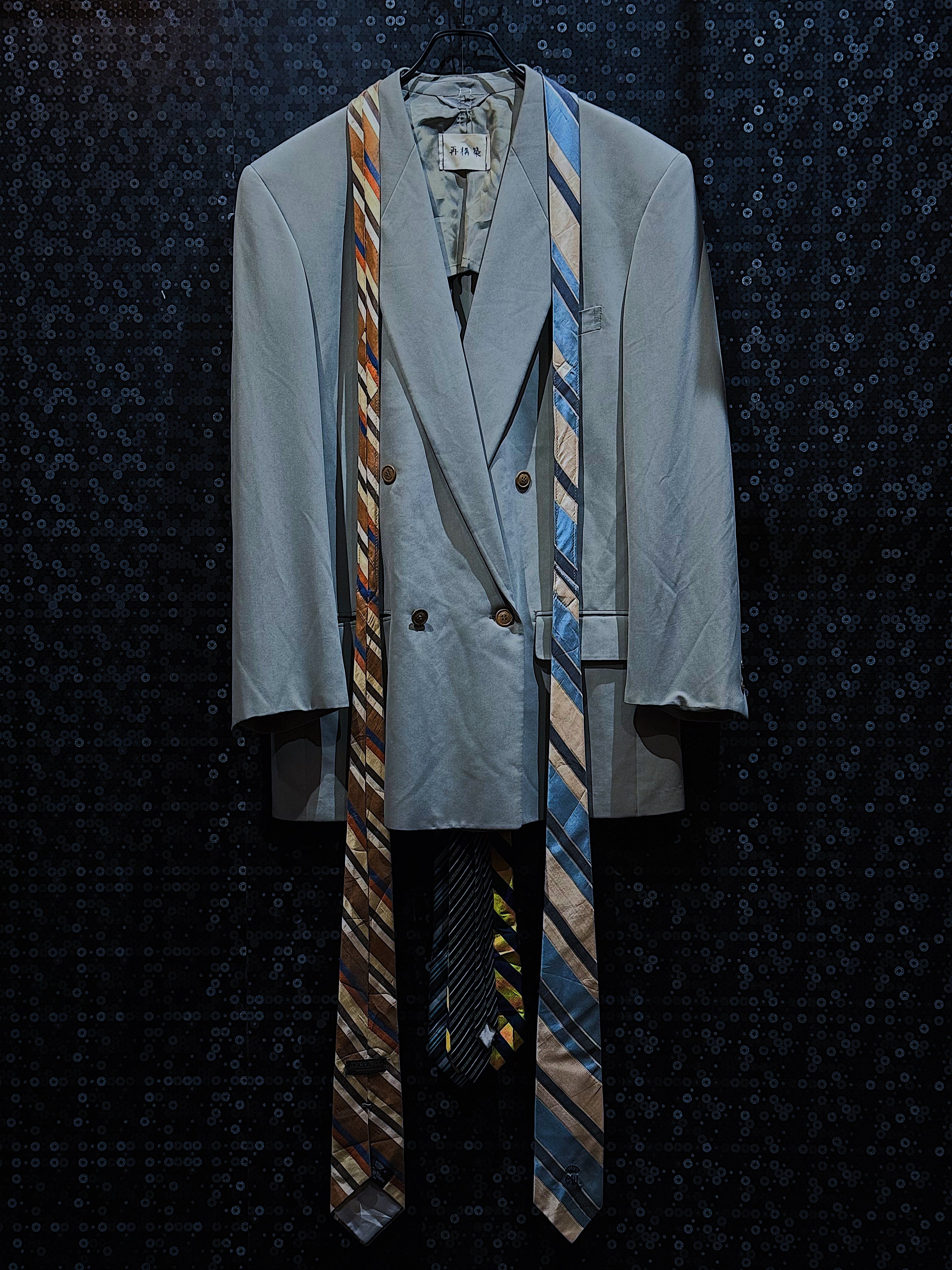 【ÆIEM】"再倖築"vintage necktie docking tailored jacket