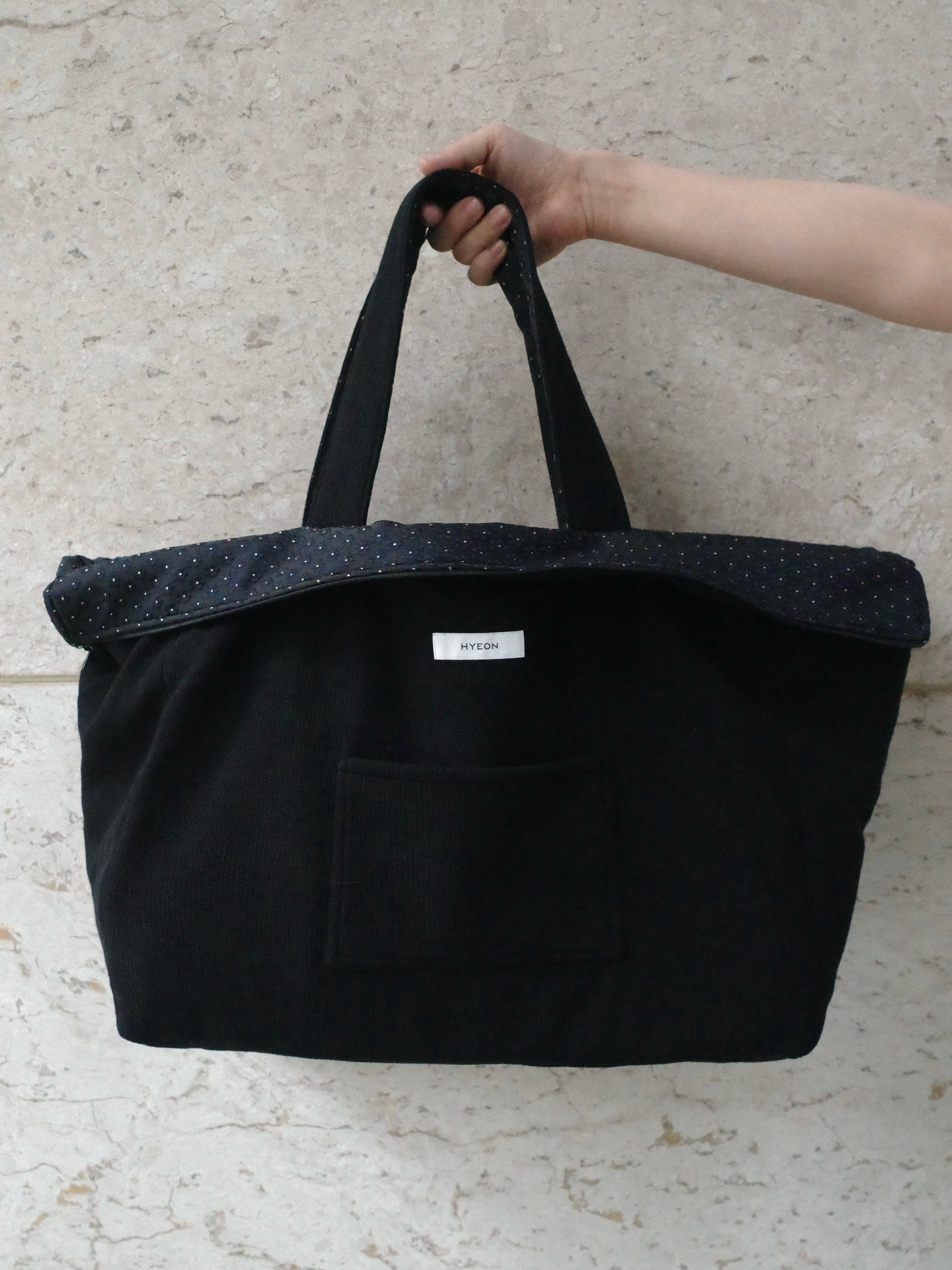 バッグ HYEON flower jacquard bag navy 予約】flower jacquard bag 