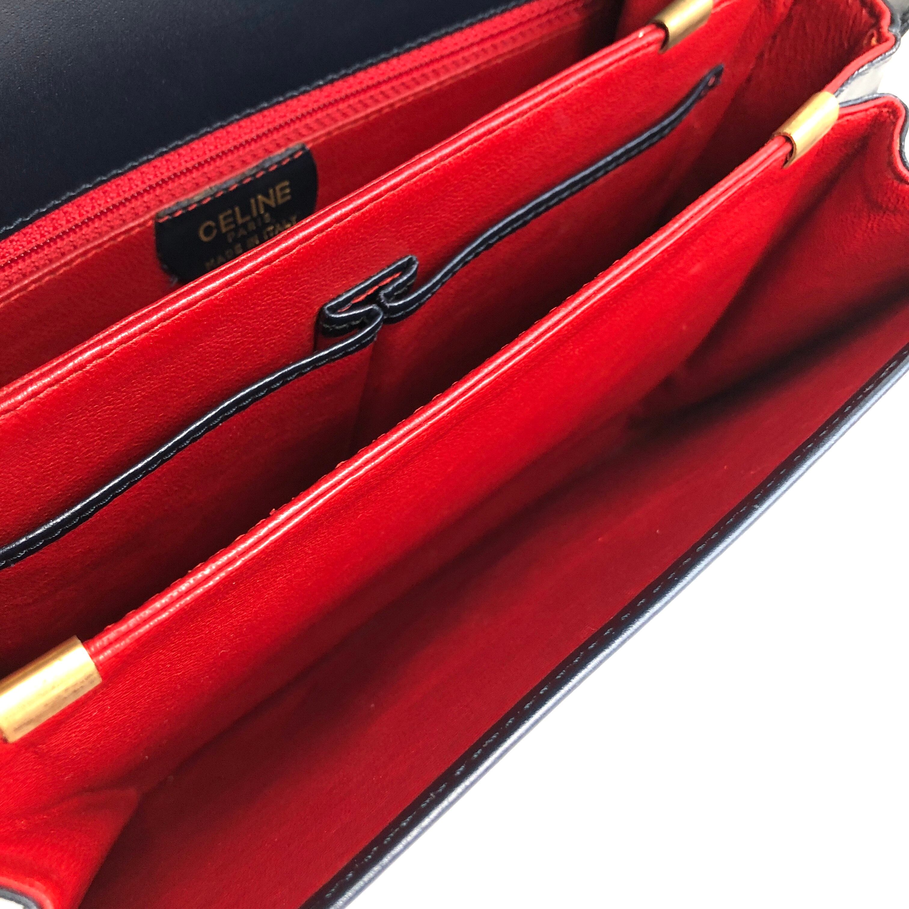 CELINE セリーヌ ショルダーバッグ ネイビー 馬車 ホースキャリッジ