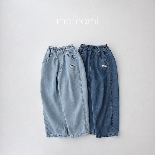 【取寄】mamami｜air denim pants｜エアデニムパンツ｜XS-JL｜kids&jr｜26 summer