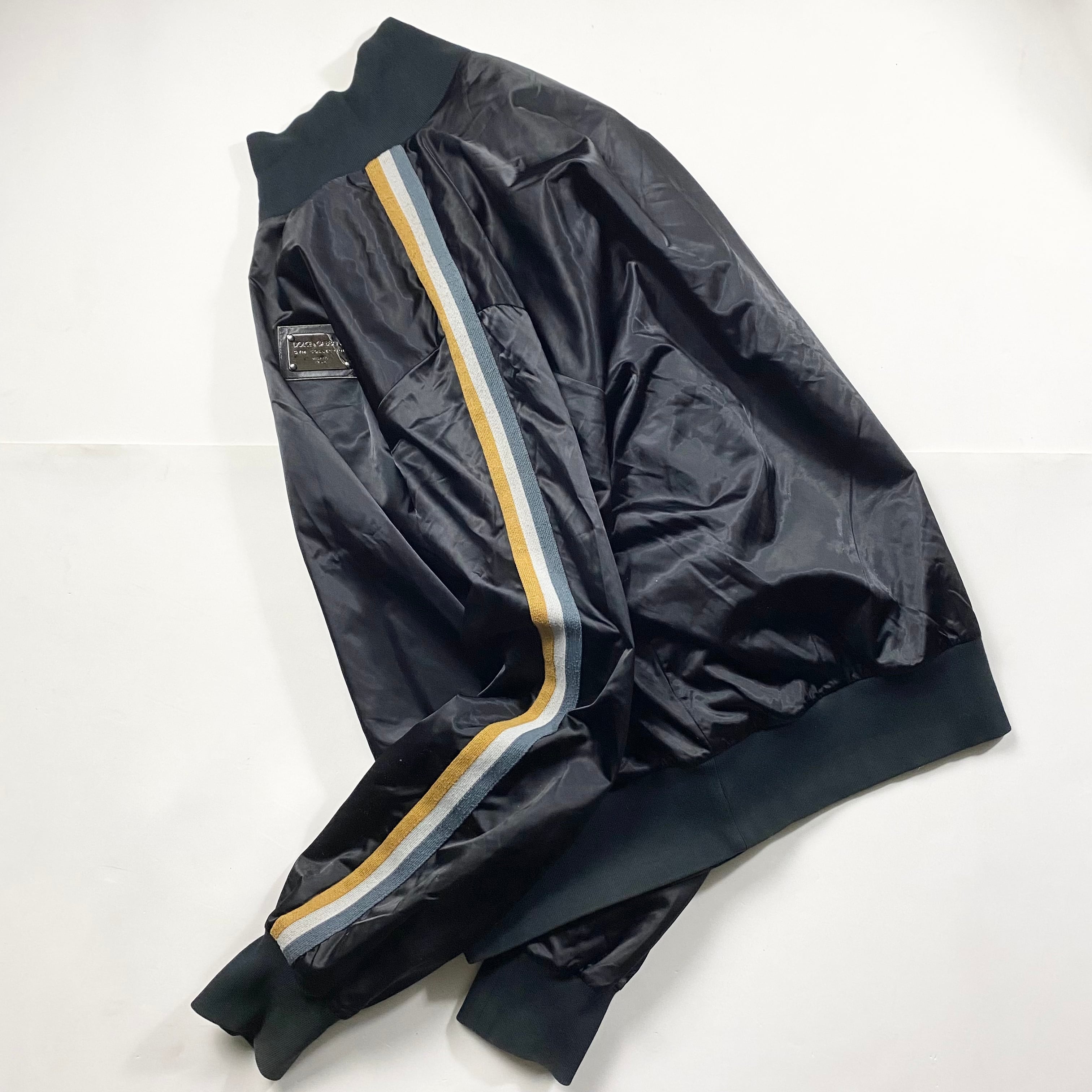 DOLCE&GABBANA black satin track jacket | NOIR ONLINE