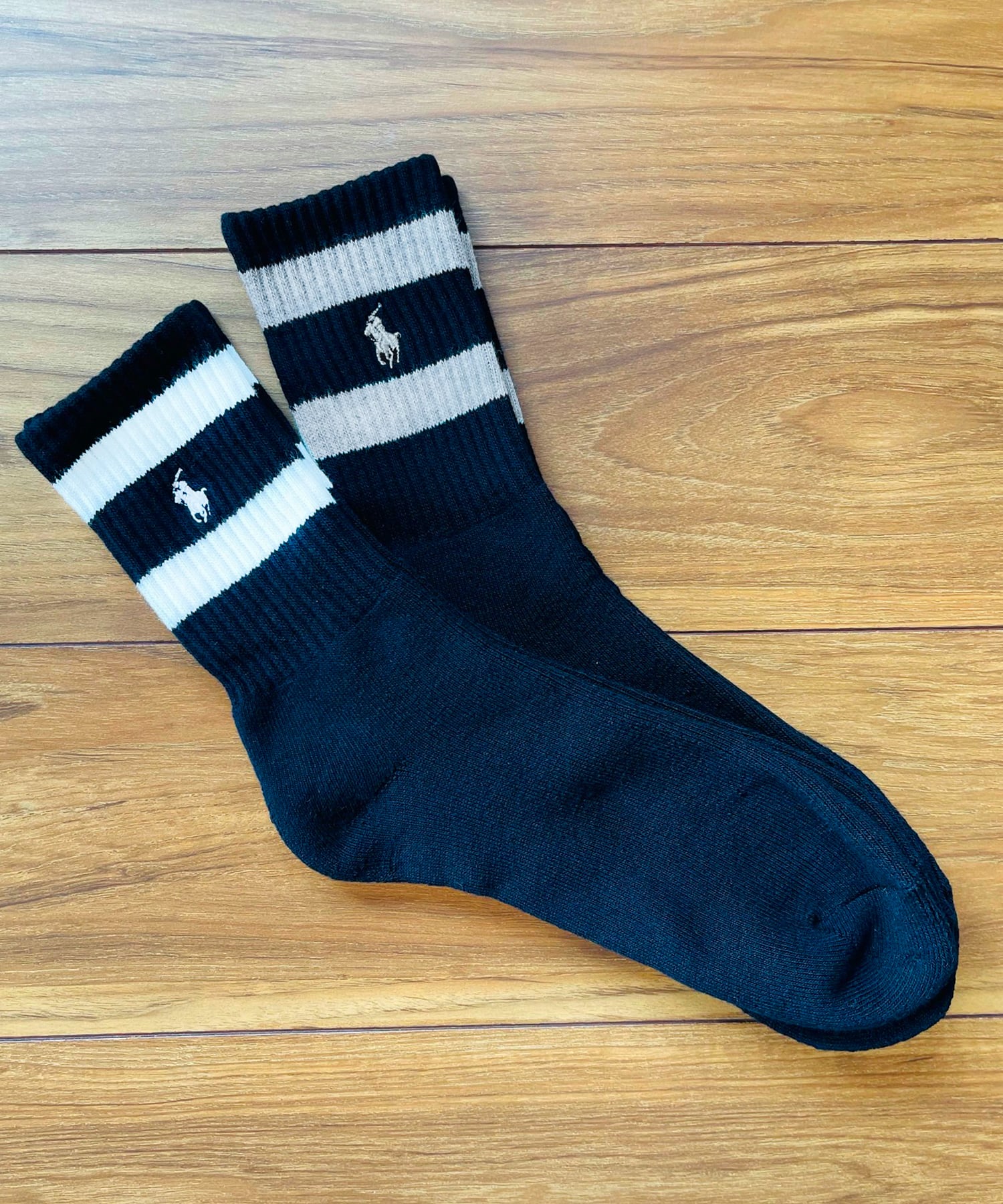 【POLO RALPH LAUREN/ポロ ラルフローレン】ソックス メンズ 2足セット ラインロング丈 ブランド 靴下 2009-104