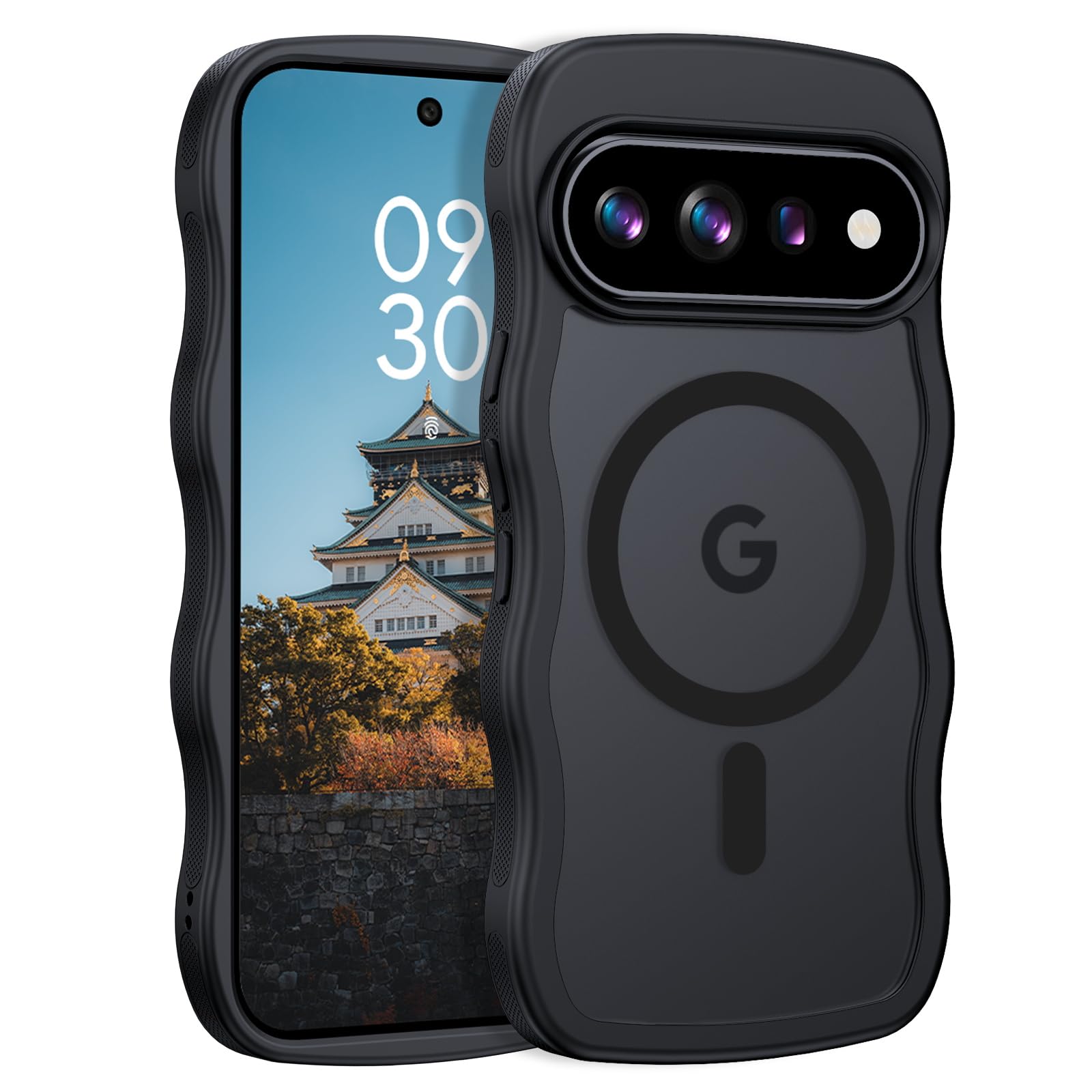 【最新型波状シリーズ】GaoBao Google Pixel 11/11 Pro 用 ケース うねうね シリーズ 波型 より良いグリップ感 ブラック