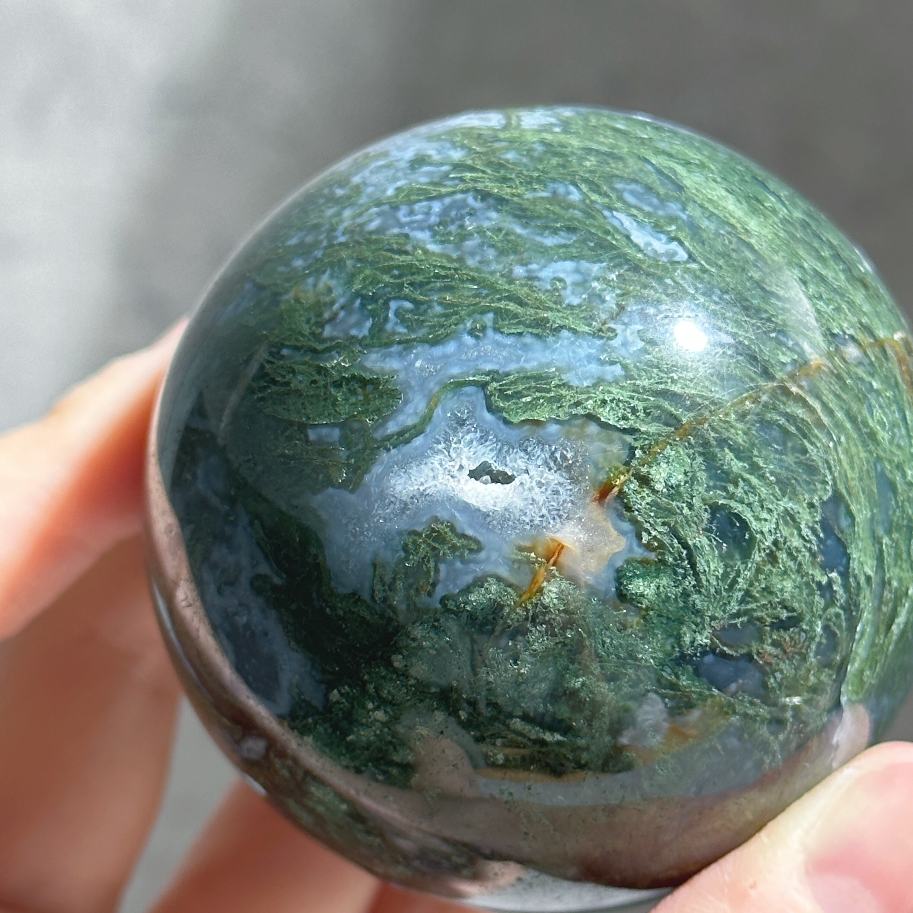モスアゲート スフィア（丸玉）11♢Moss agate ♢天然石・鉱物