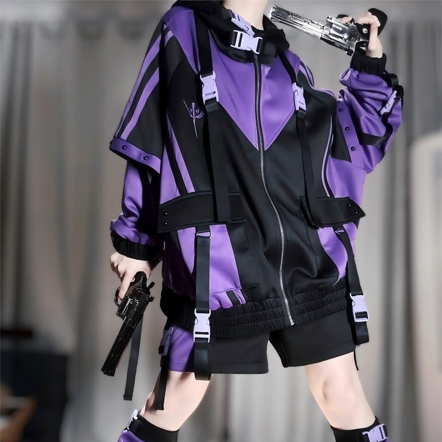 地雷系 4点セット ジャケット×ショートパンツ×レッグカバー｜WithU