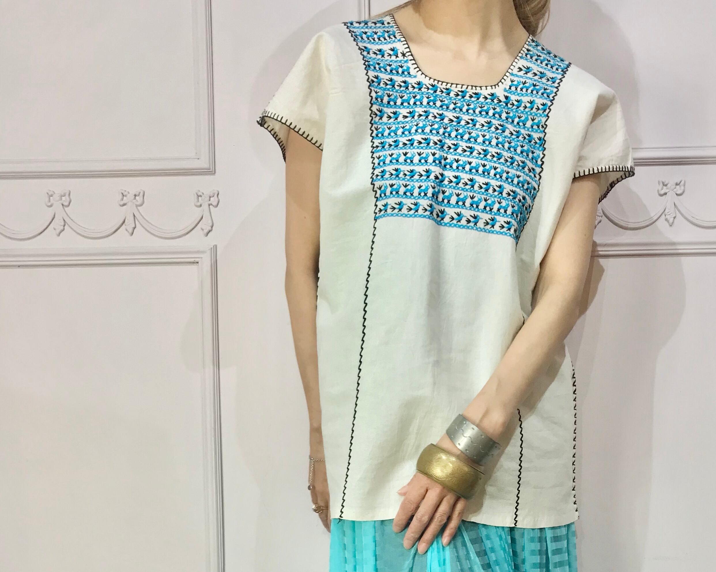 バードエンブロイダリーブラウス lot20392