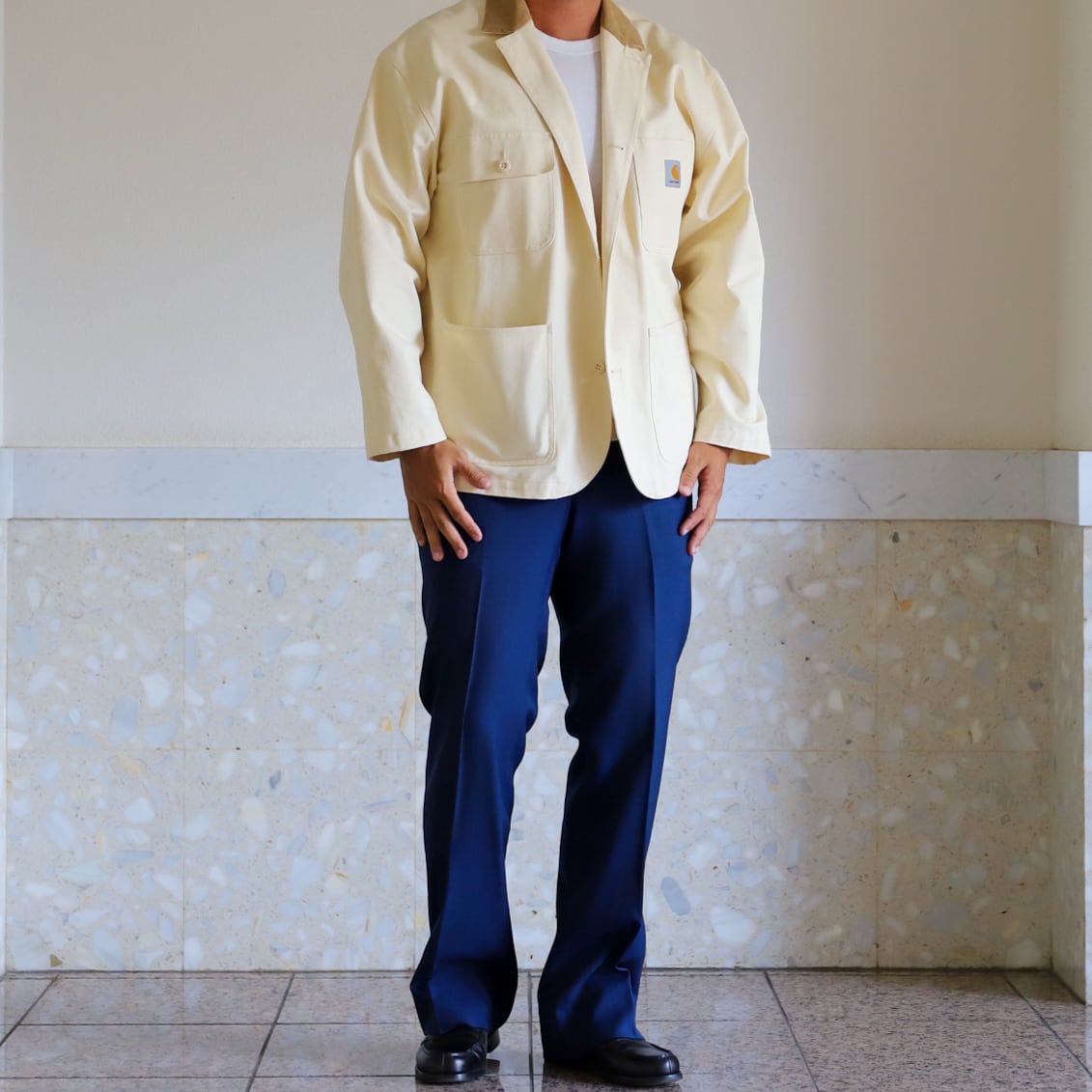極美品】70s special vintage wool slacks pants W35 blue made in USA