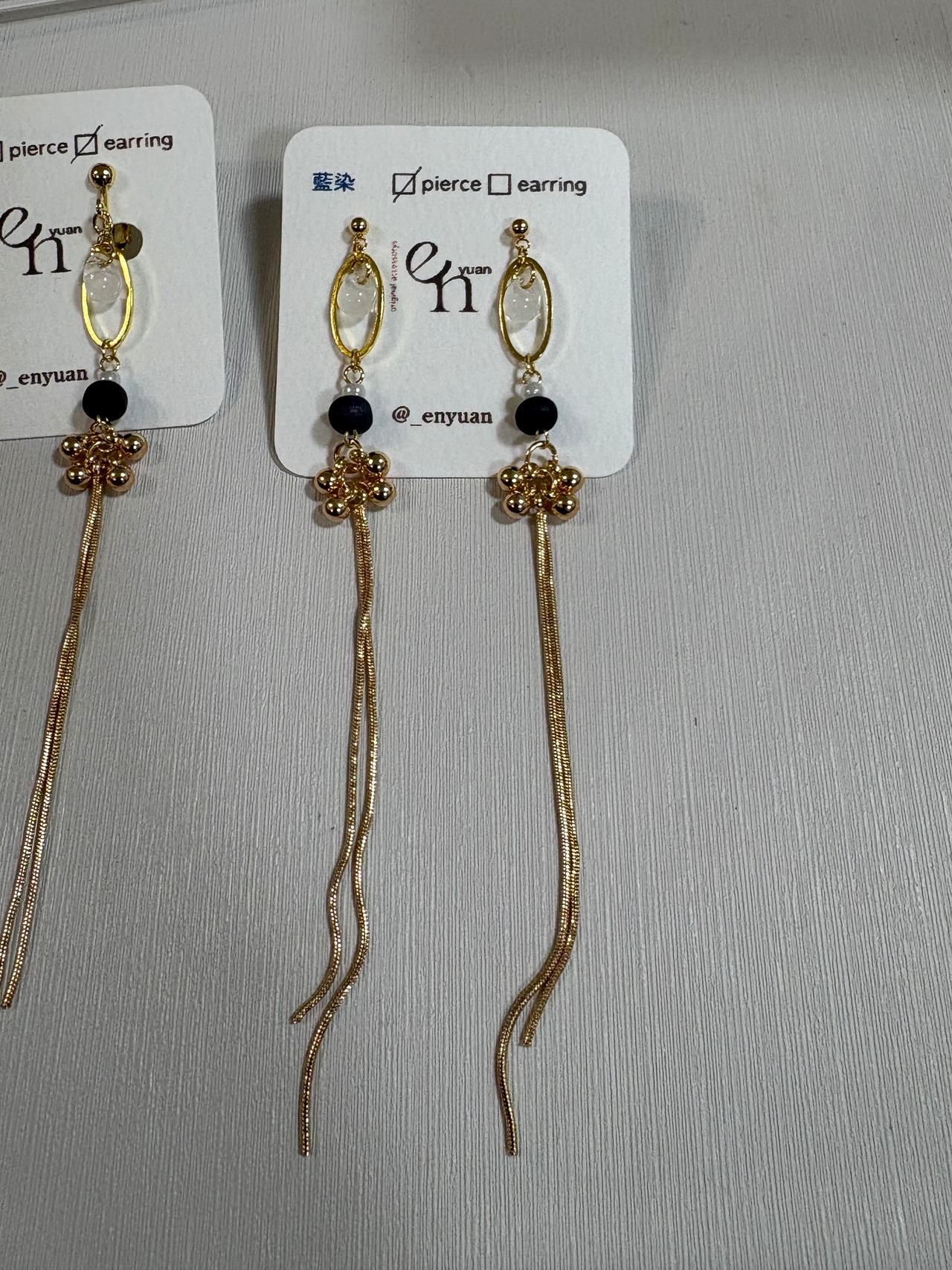 ピアス【select】藍染ウッドゆらゆらピアス