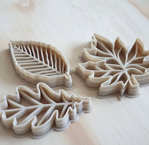 Eco Dough Cutter (leaf set) エコ粘土スタンプ（リーフセット）