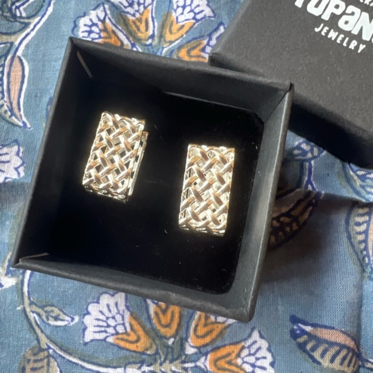 TOPANGA Jewelry 　Vintage-style square earrings　ヴィンテージスタイル　スクエアピアス　ピアス　スクエア　シルバー　ギフト　プレゼント