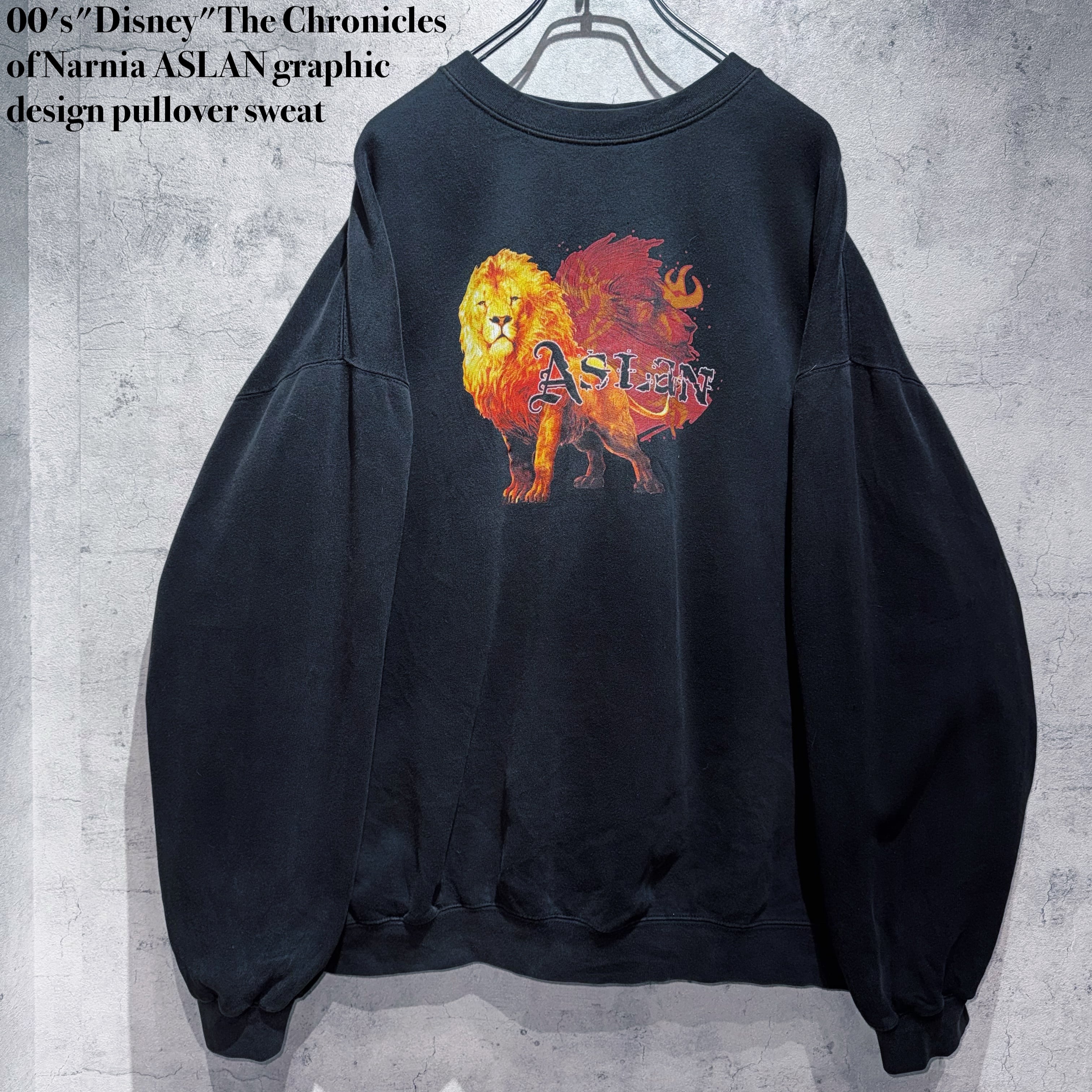 00's"Disney"The Chronicles of Narnia ASLAN graphic design pullover sweat