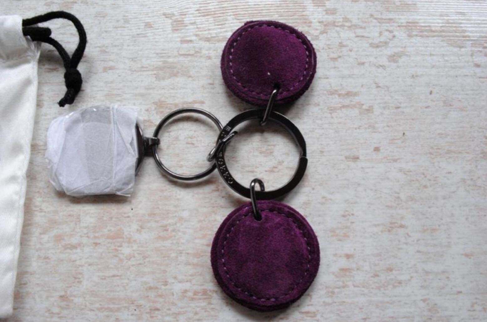 marimekko leather key holder マリメッコ レザーキーホルダー ラウンド パープル