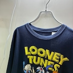 LOONEY TUNES キャラクタープリントTシャツ バッグス・バニー タズマニアンデビル ブラック