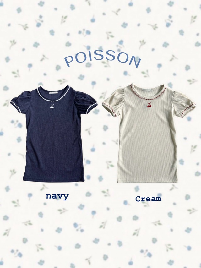 【取寄】poisson｜cherry puff dress｜チェリーパフワンピース｜S-JM｜kids&jr｜26 summer