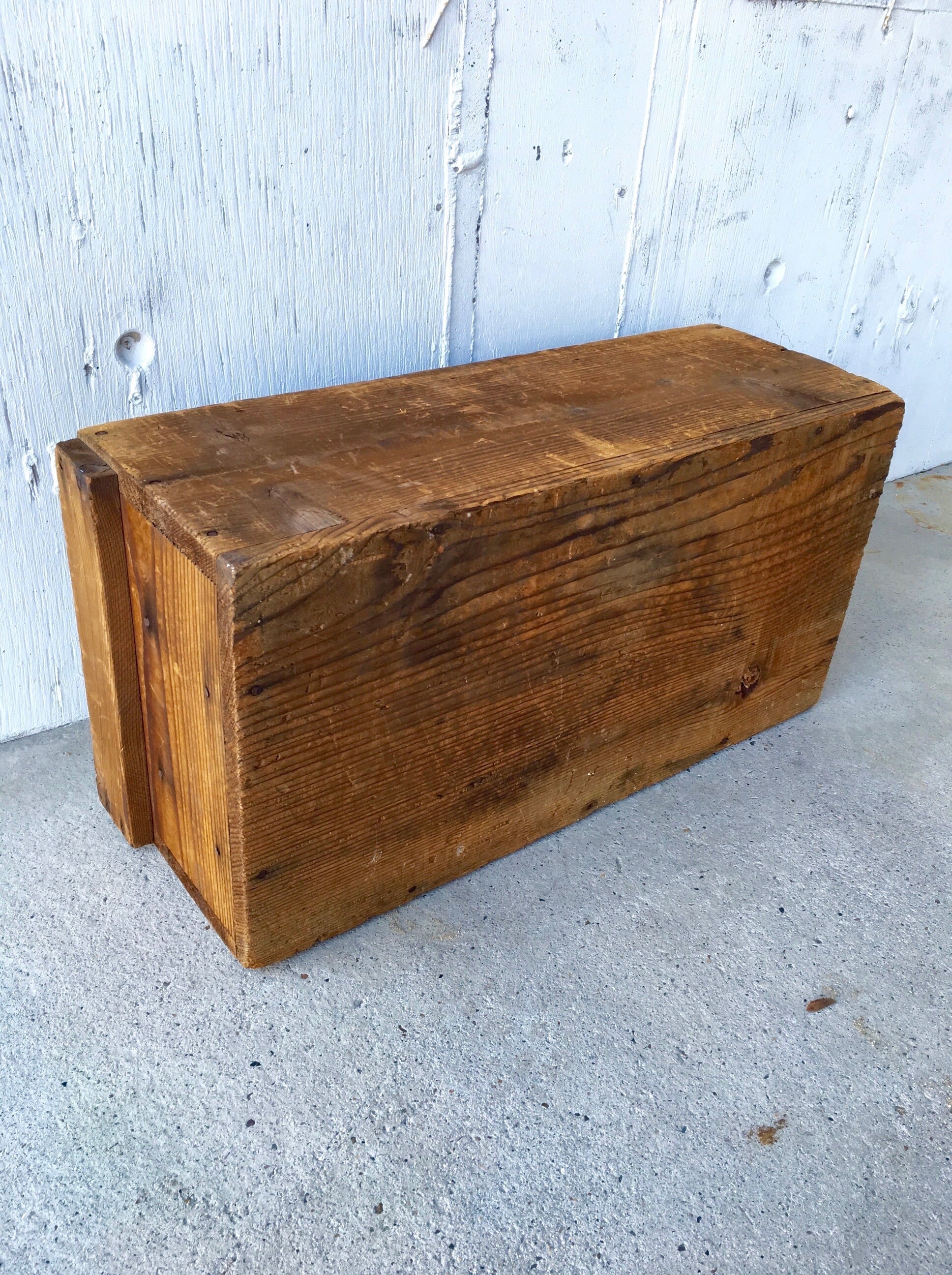 アンティーク 木製 無塗装 スギ 無垢材 2段木箱 古家具 古道具 レトロ |