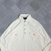 【至高のデザイン】エディーバウアー 長袖ポロシャツ 80s 黒タグ Wポケット