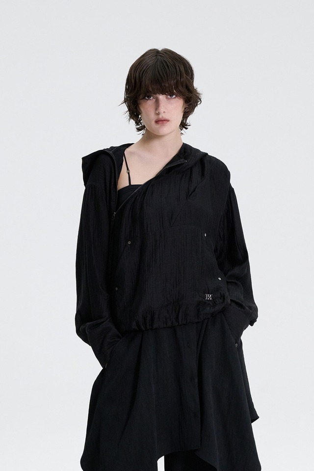 [TREEMINGBIRD] Crinkle Zipper Anorak [ Black ] 正規品 韓国ブランド 韓国通販 韓国代行 韓国ファッション TRMNGBD tmb TREEMING BIRD 日本 店舗