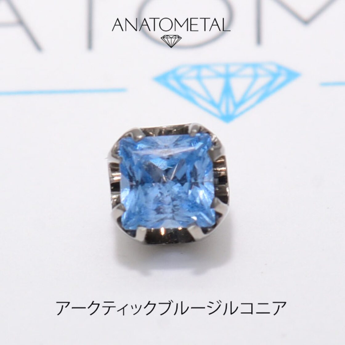 14G ANATOMETAL 限定商品/Limited Item プリンセスカットジェムエンド 