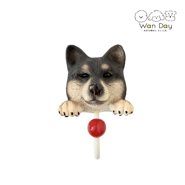 【柴犬】犬の輪ゴム掛け（黒柴）