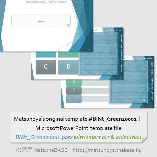 Matsunoya's original template #BlNt_Green20001 | Microsoft PowerPoint Template (318KB)