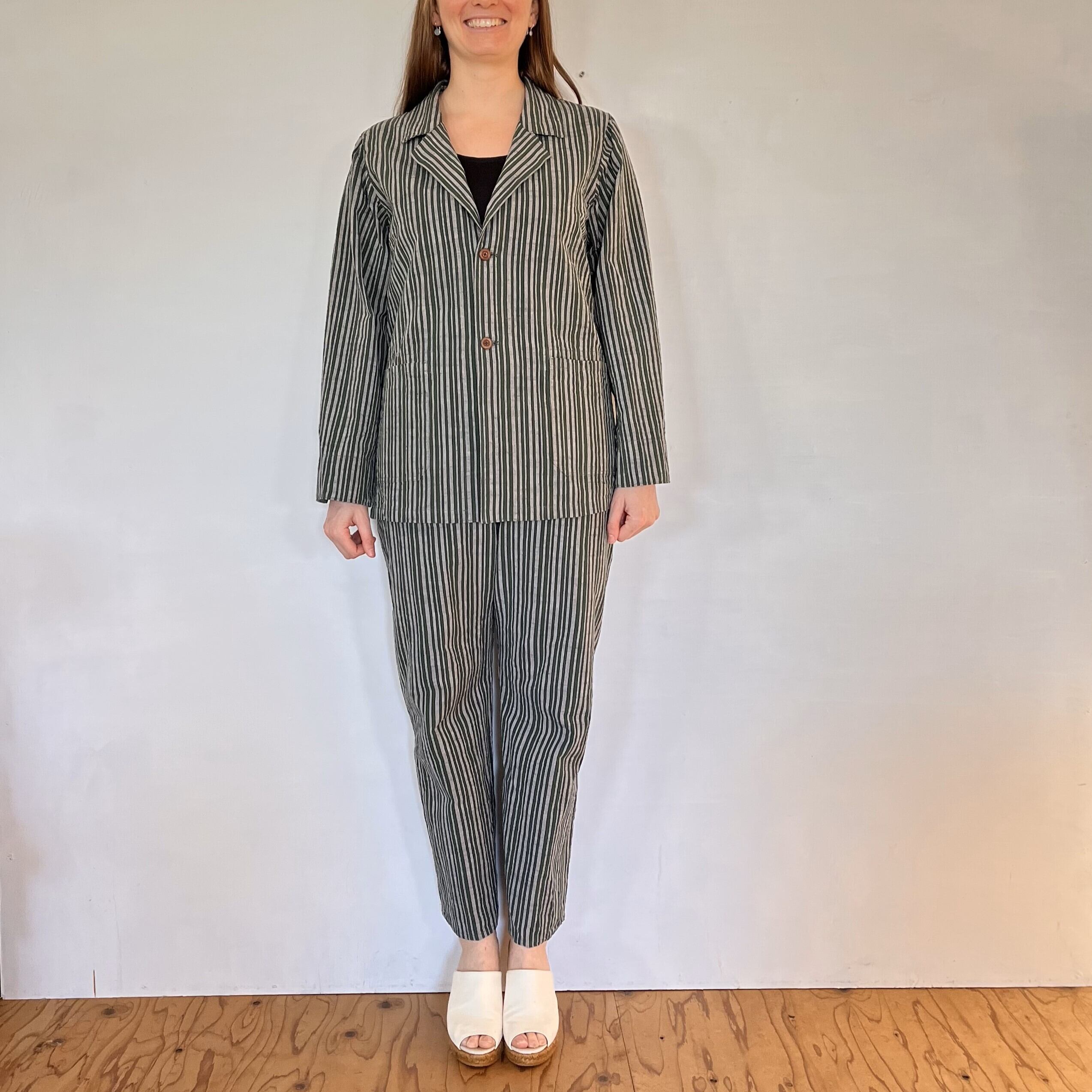 UNISEX 会津木綿ジャケット 縞 | gracola
