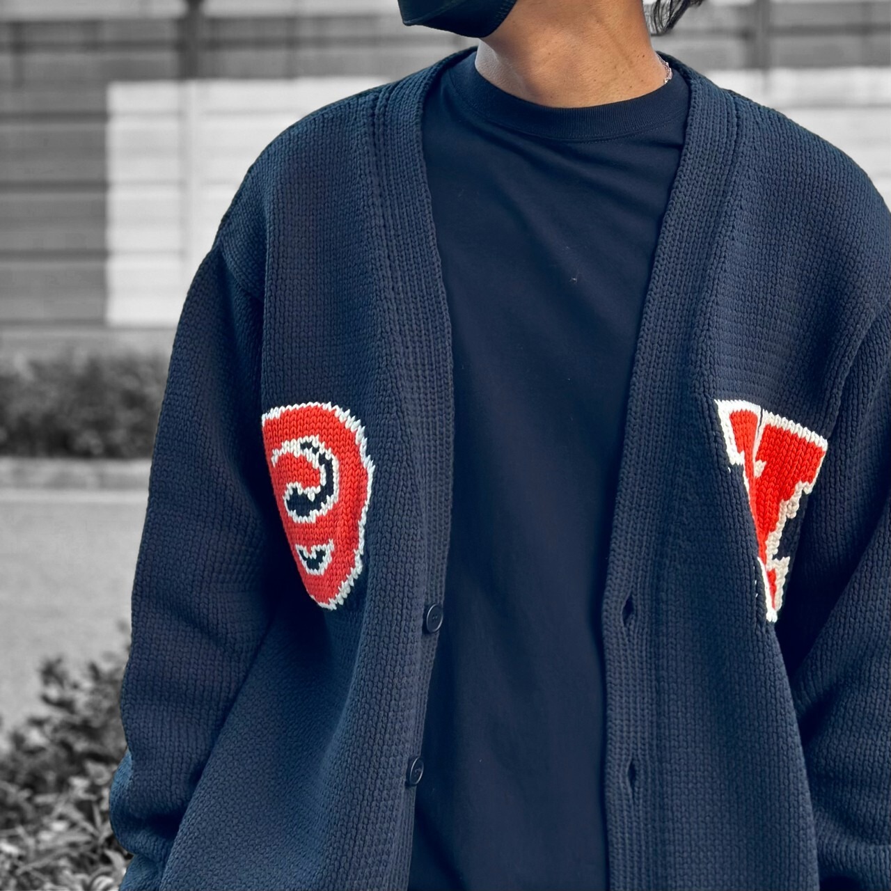 【OFF-WHITE】OW PATCH KNIT CARDIGAN(BLACK/ORANGE) - 9