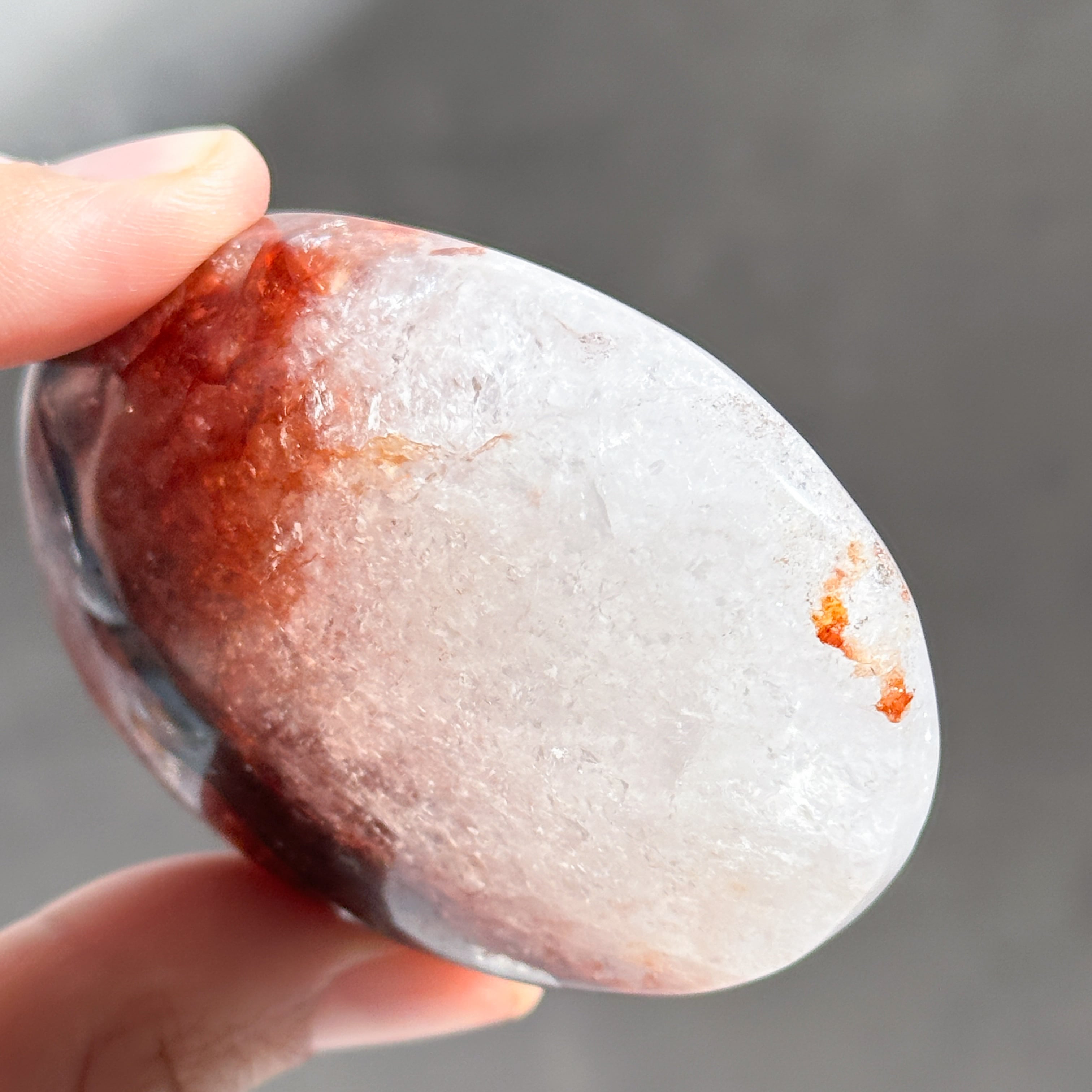 レッドヘマタイトクォーツ パームストーン32◇Red Hematite Quartz