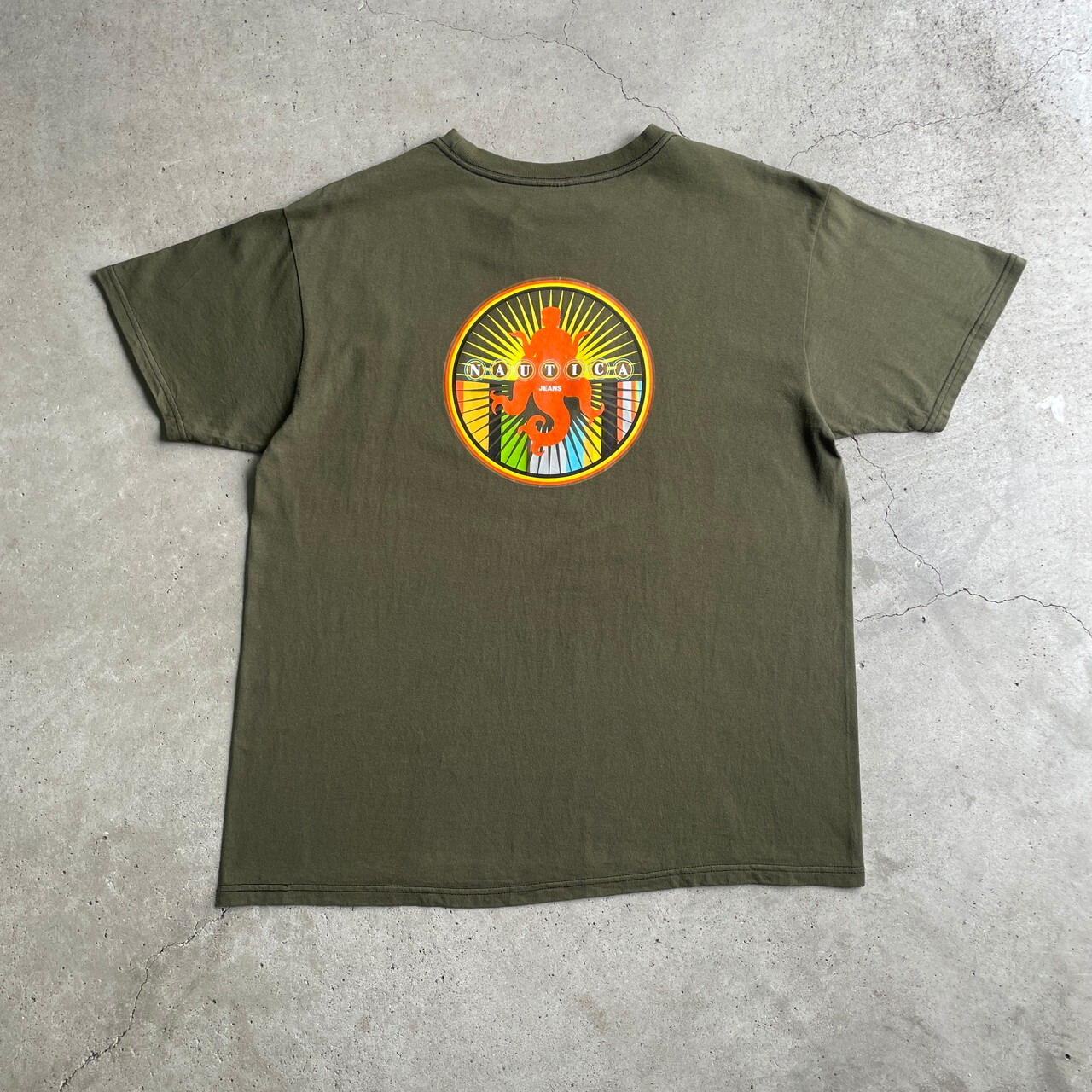 00年代 NAUTICA JEANS ノーティカ 両面プリント Tシャツ メンズL 古着 