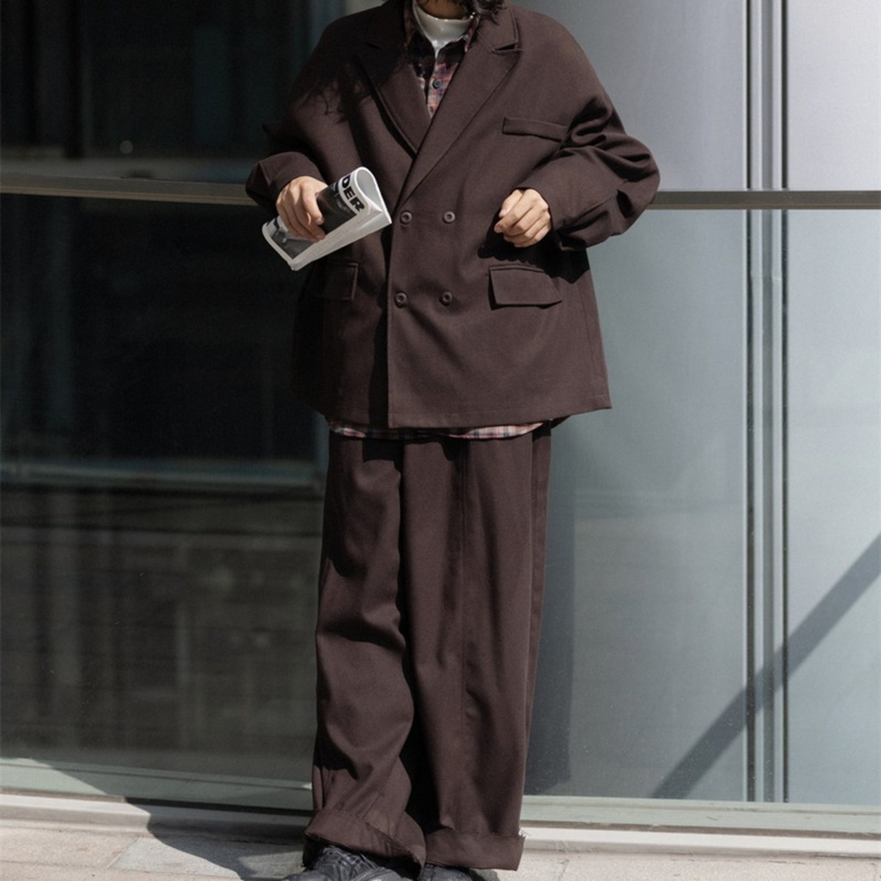 カジュアルハンサムダブルジャケットコート　976