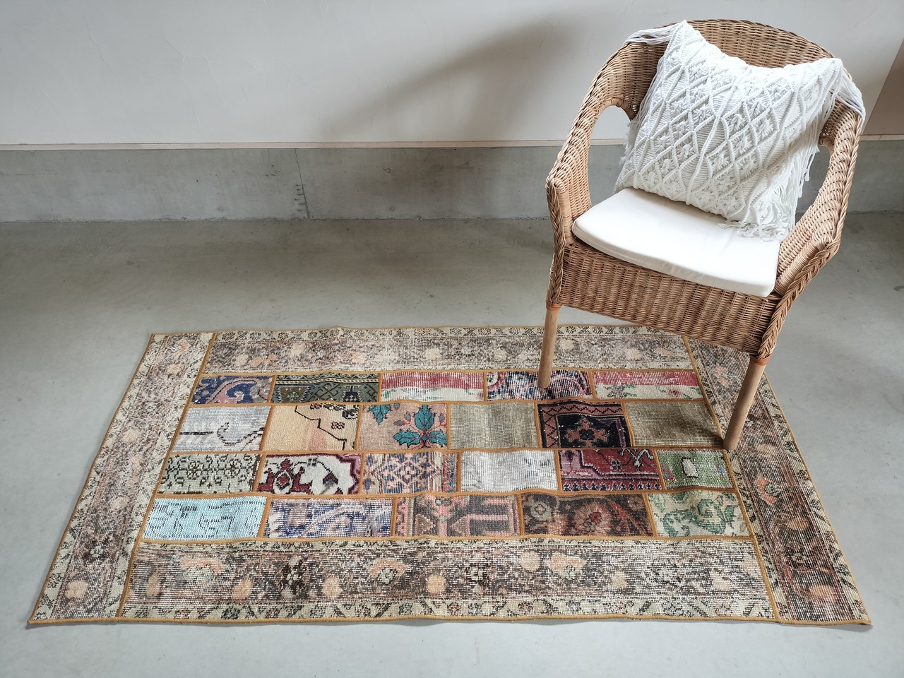 Turkish patchwork rug 199✕89cm No.446
