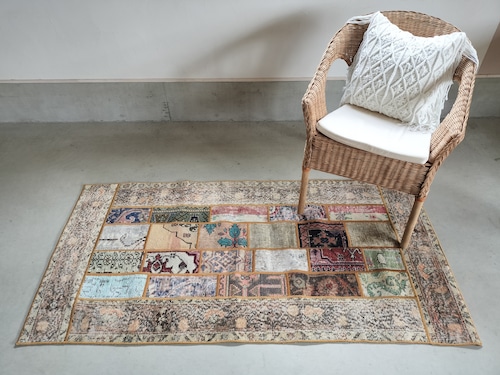 Turkish patchwork rug 199✕89cm No.446